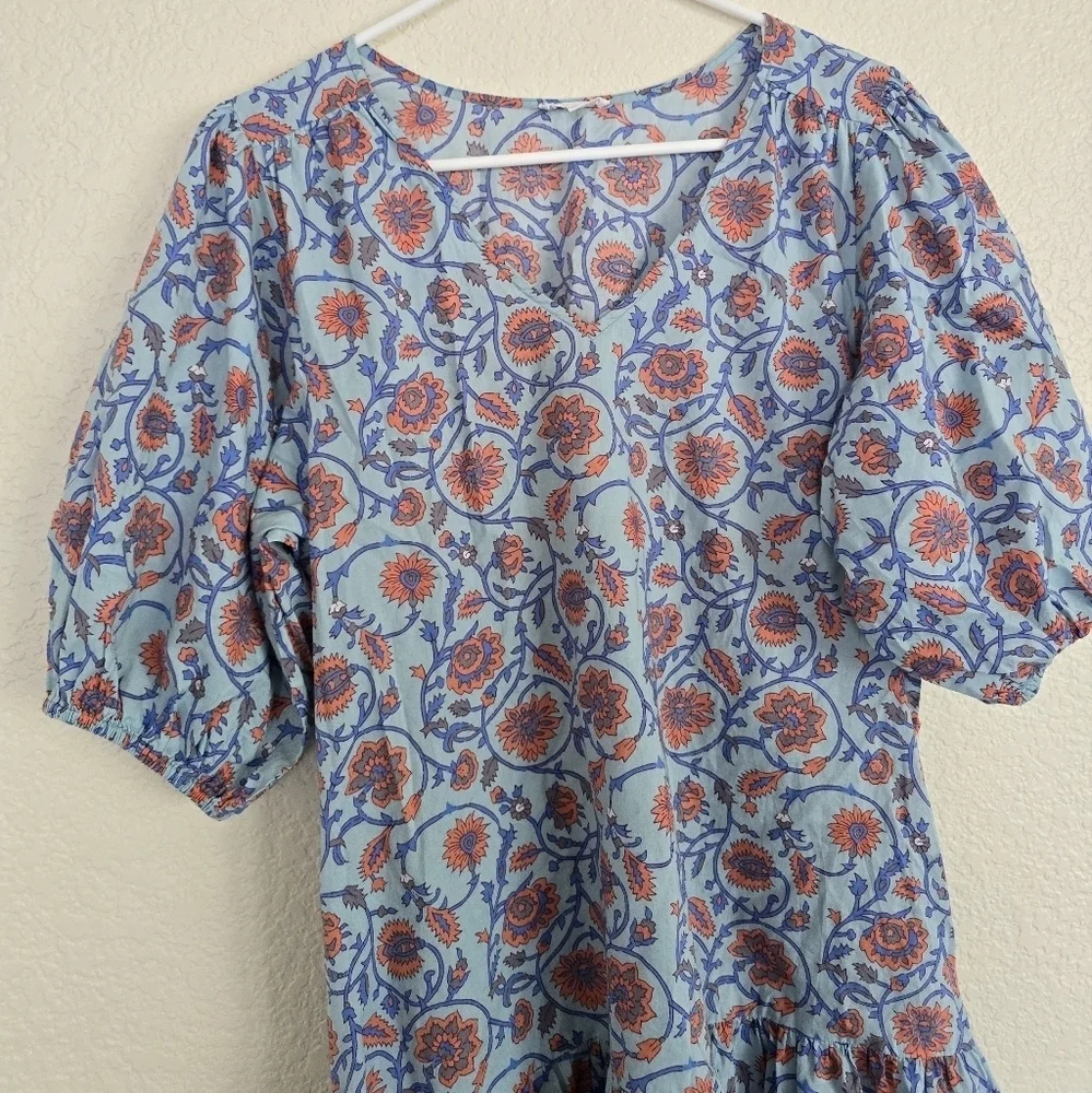 Sundry Viola Floral V Neck Cotton Dress Midi size 2 - Picture 3 of 9